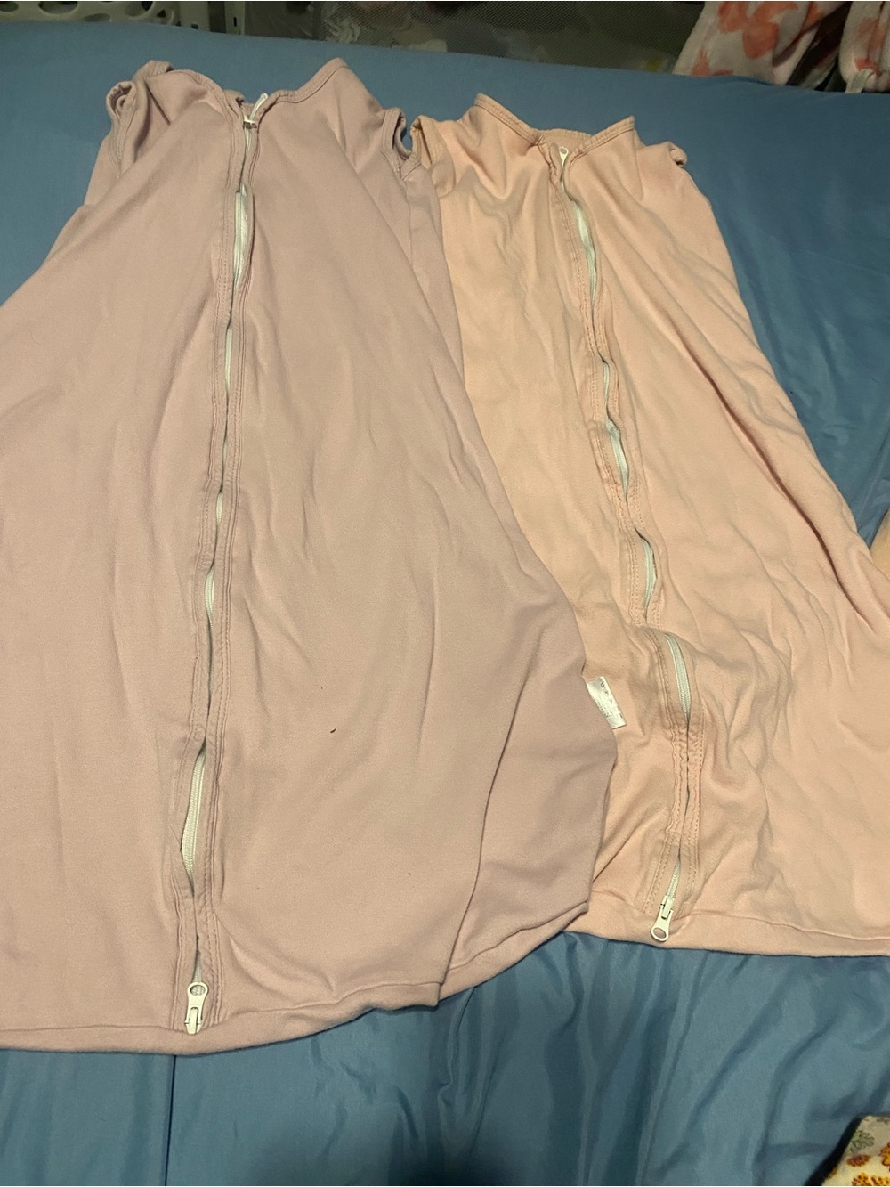 Pair of Light Pink Zippered Sleepsacks